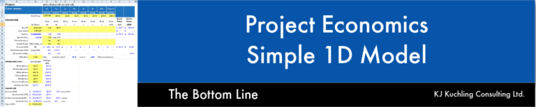 Mining Project Economics – Simple 1D Model